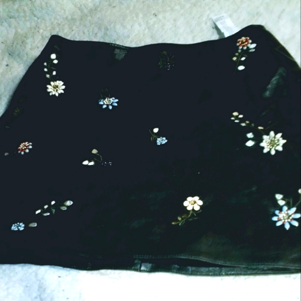 Leather mini skirt